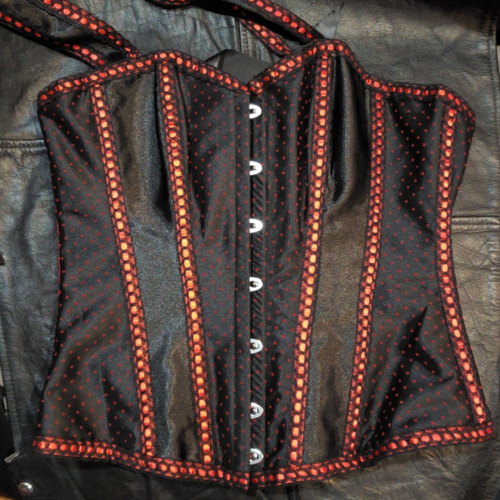 Living Dead Soul Halter Corset RED & BLACK